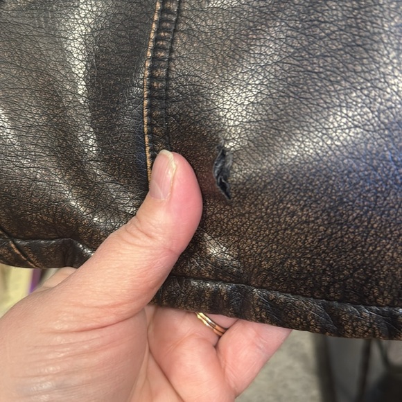 Levi's Women's Asymmetrical Sherpa Lined Faux Leather Jacket with Hood - EUC - Picture 2 of 5